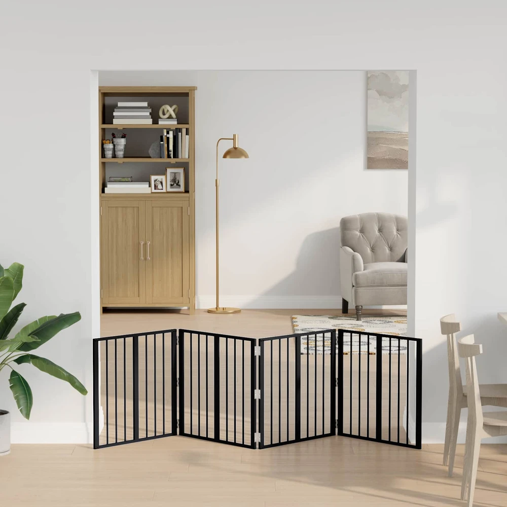 Šunų vartai 4 vnt. Juoda 60 x 60 cm Galvanizuotas plienas