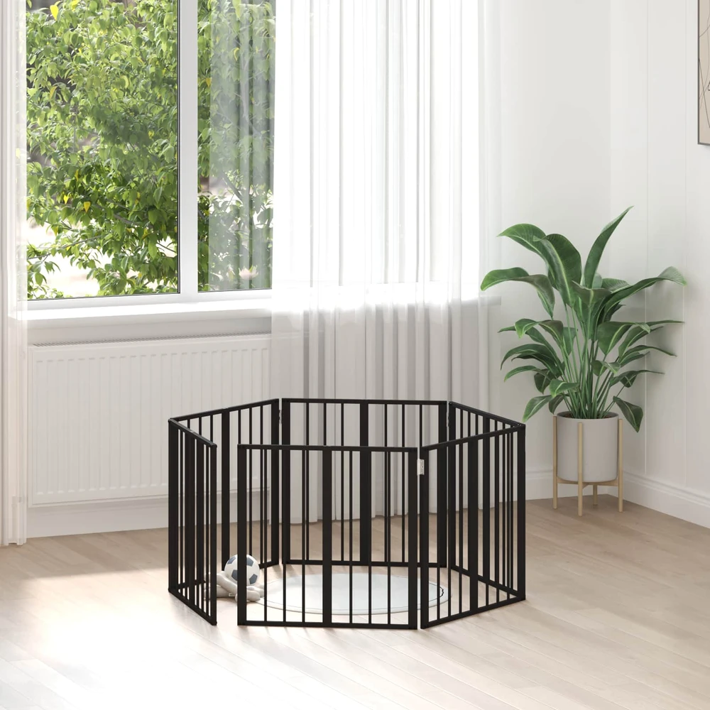 Šunų vartai 6 vnt. Juoda 60 x 60 cm Galvanizuotas plienas
