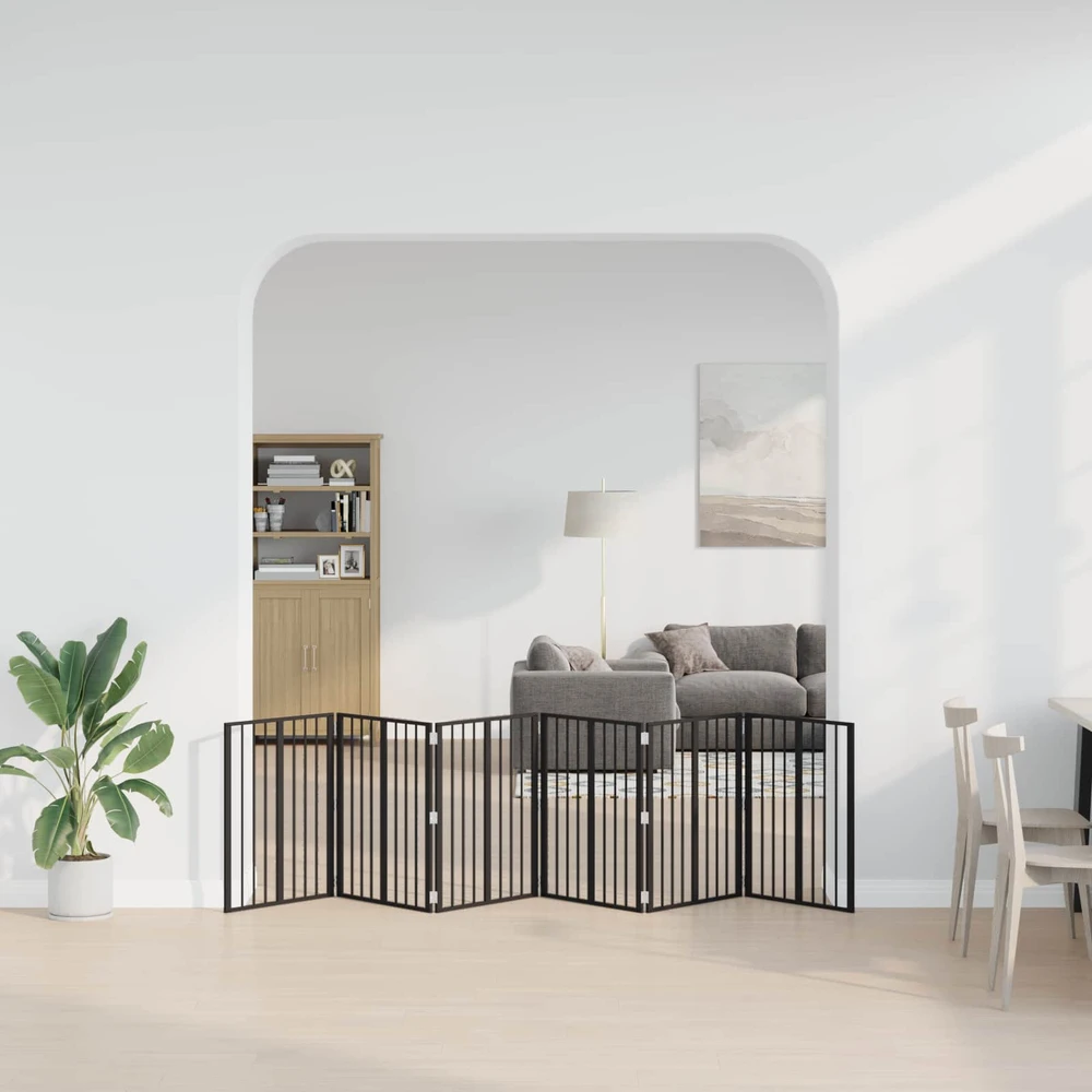 Šunų vartai 6 vnt. Juoda 60 x 80 cm Galvanizuotas plienas