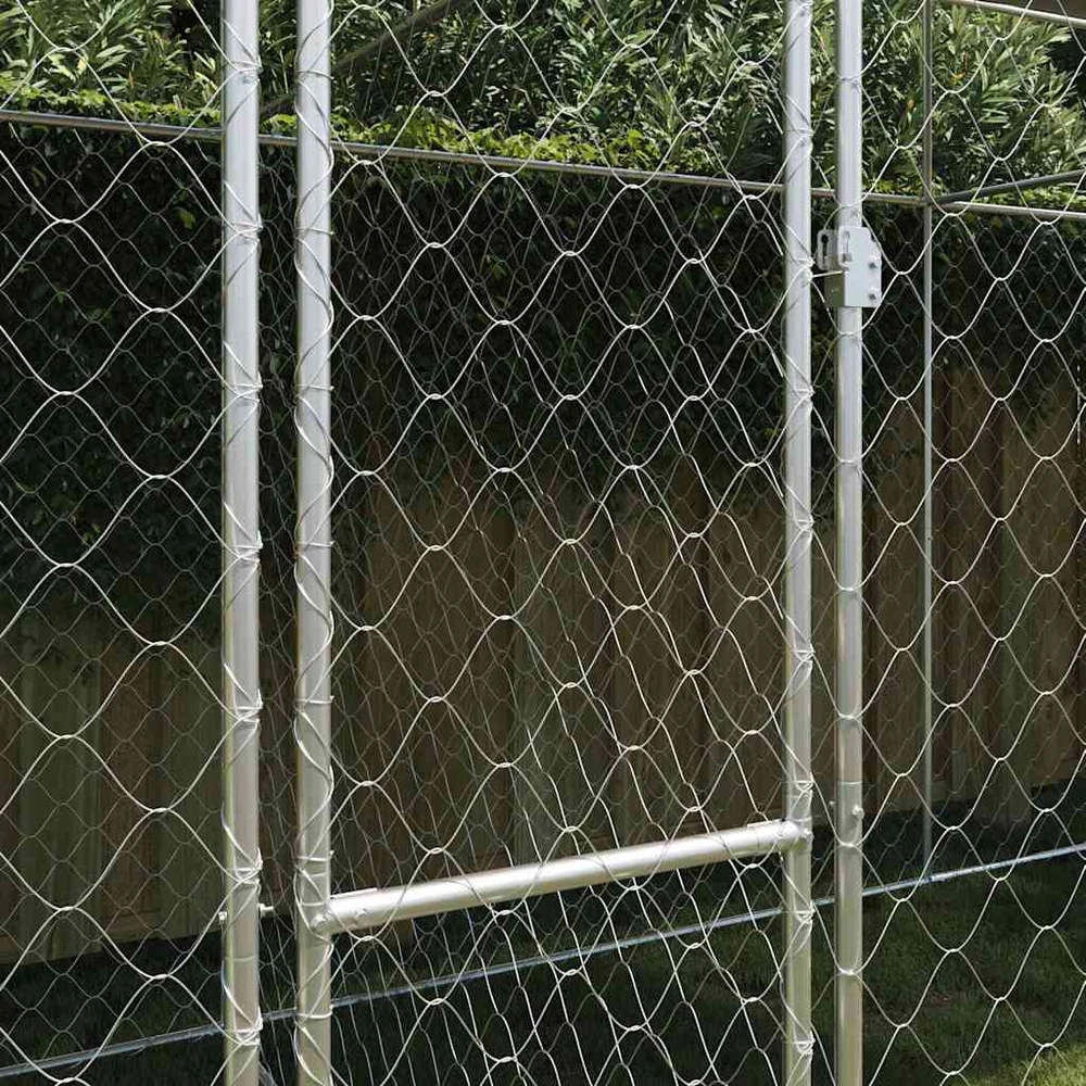 Šuo narvas su stogu Sidabrinė 600 x 200 x 256 cm Plienas ir PE