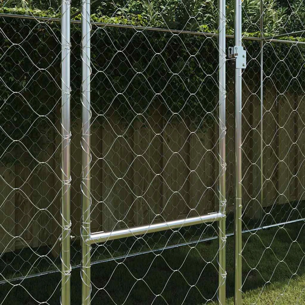 Šuo narvas su stogu Sidabrinė 800 x 200 x 256 cm Plienas ir PE