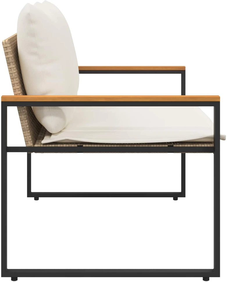 suoliukas Bežė ir kreminė balta 115 x 65 x 72 cm Ratanas
