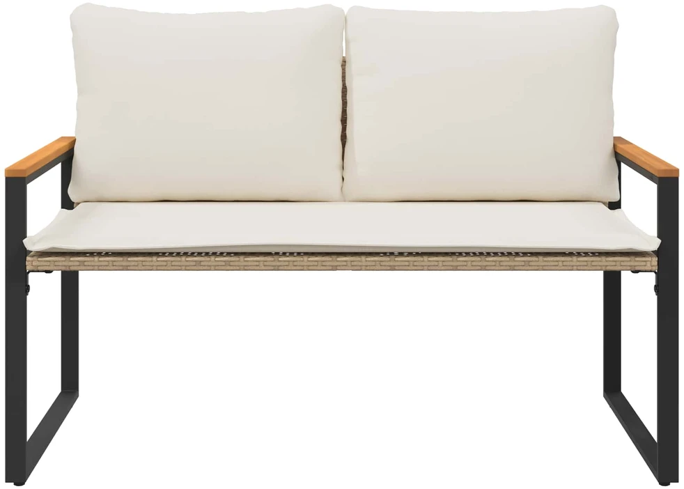 suoliukas Bežė ir kreminė balta 115 x 65 x 72 cm Ratanas