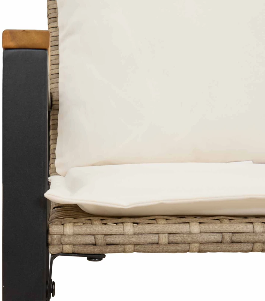 suoliukas Bežė ir kreminė balta 115 x 65 x 72 cm Ratanas