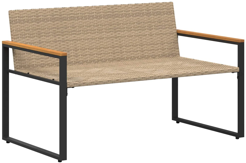 suoliukas Bežė ir kreminė balta 115 x 65 x 72 cm Ratanas