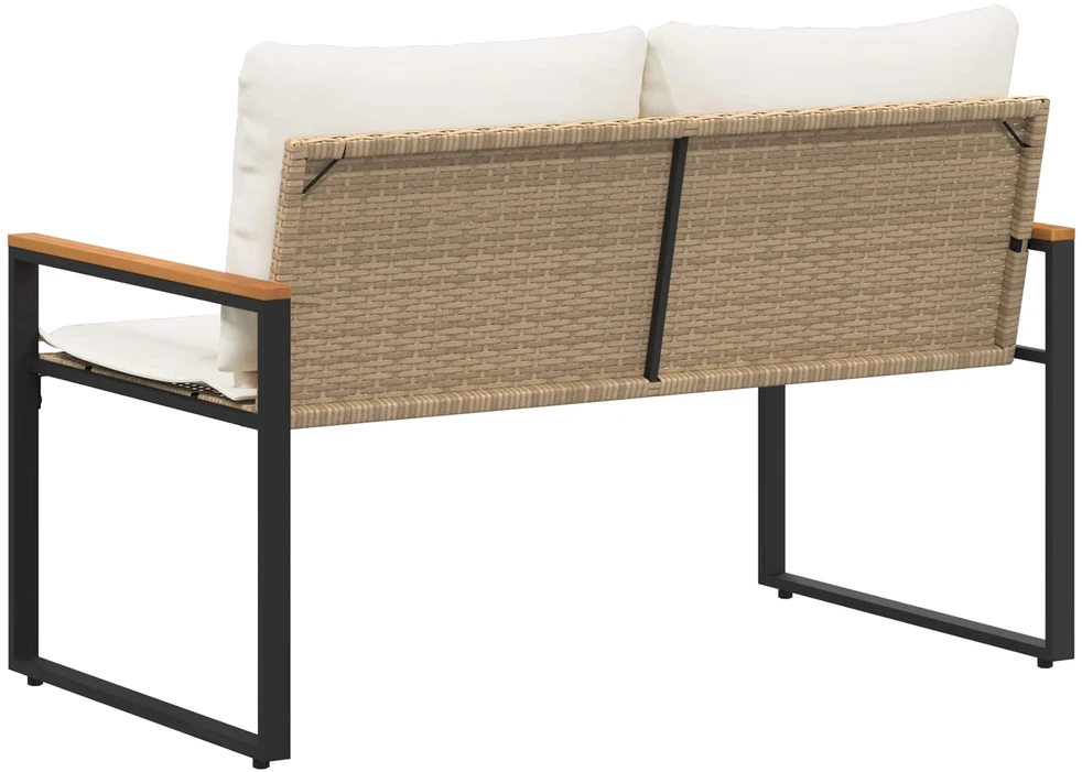 suoliukas Bežė ir kreminė balta 115 x 65 x 72 cm Ratanas