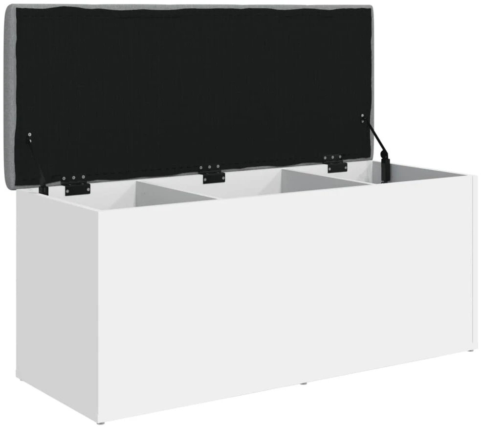 Suoliukas-daiktadėžė, baltas, 102x42x45cm, apdirbta mediena