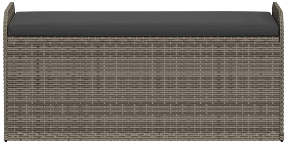 Suoliukas-daiktadėžė, pilkas, 115x51x52cm, poliratanas