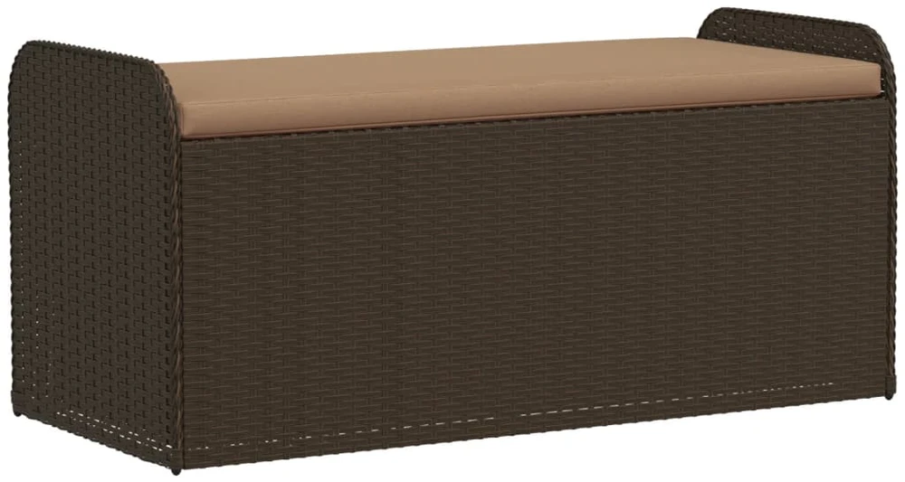 Suoliukas-daiktadėžė, rudas, 115x51x52cm, poliratanas