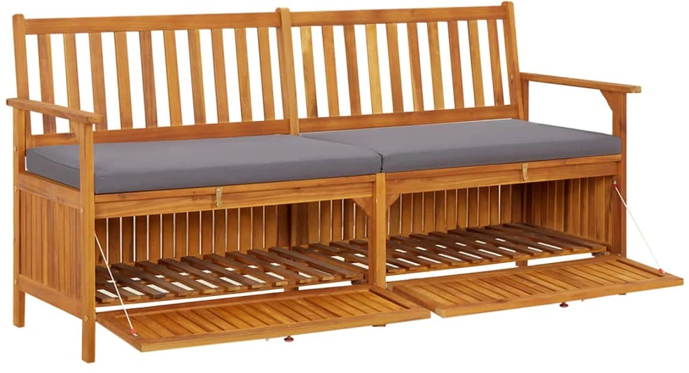 Suoliukas-daiktadėžė su pagalvėle, 170cm, akacijos masyvas