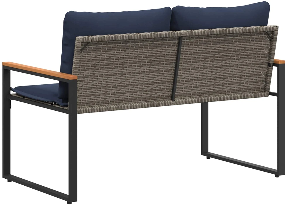 suoliukas Pilka ir tamsiai mėlyna 115 x 65 x 72 cm Ratanas