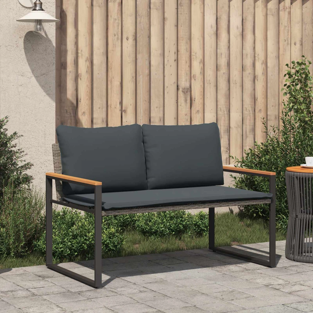 suoliukas Pilka ir tamsiai pilka 115 x 65 x 72 cm Ratanas