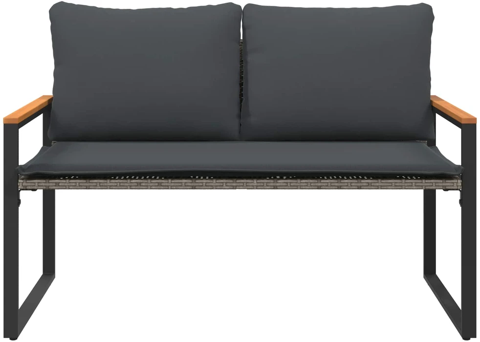 suoliukas Pilka ir tamsiai pilka 115 x 65 x 72 cm Ratanas