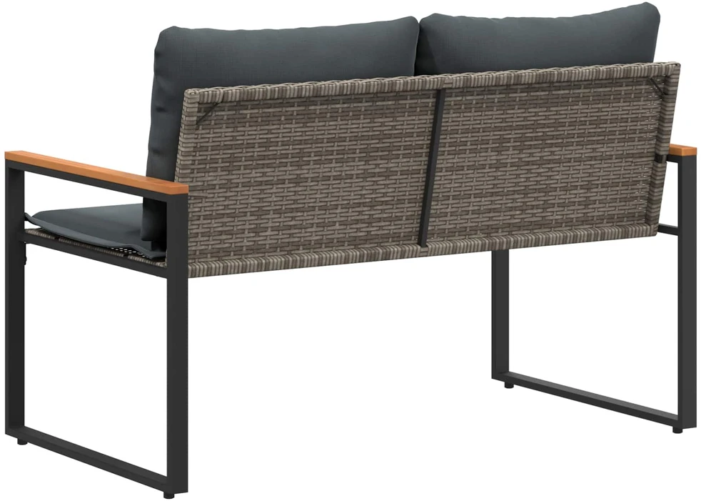 suoliukas Pilka ir tamsiai pilka 115 x 65 x 72 cm Ratanas