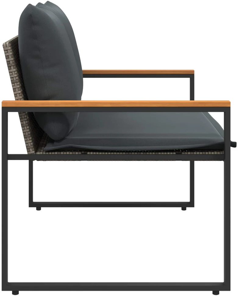 suoliukas Pilka ir tamsiai pilka 115 x 65 x 72 cm Ratanas