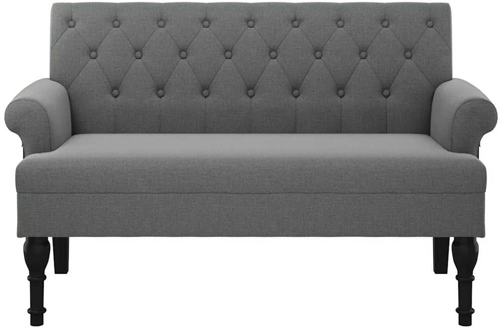 Suoliukas su atlošu, tamsiai pilkas, 120x62x75,5cm, audinys