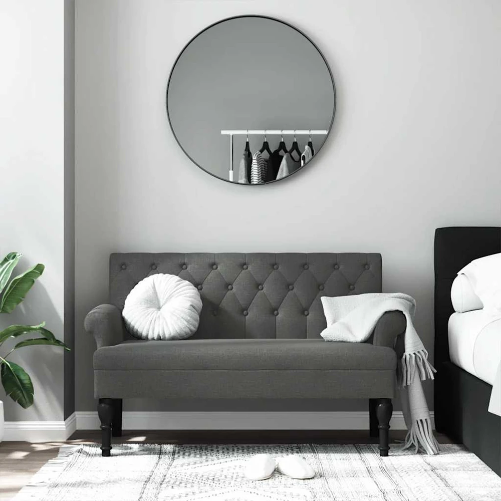 Suoliukas su atlošu, tamsiai pilkas, 120x62x75,5cm, audinys