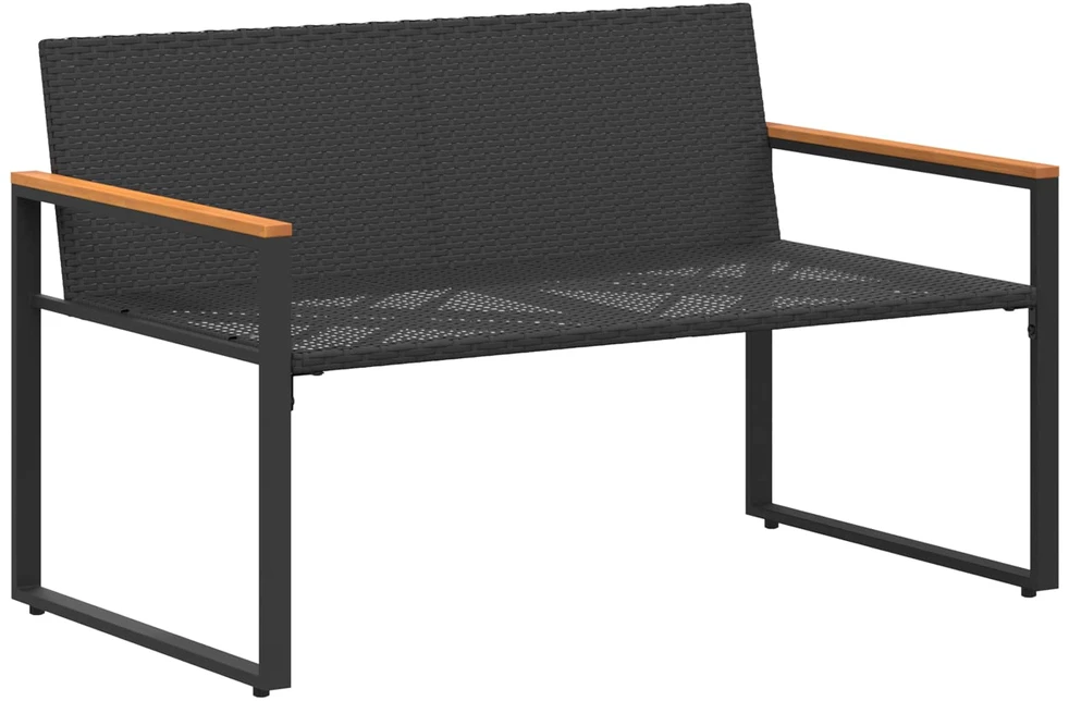 suoliukas su pagalve Juoda ir turkio 115 x 65 x 72 cm Ratanas