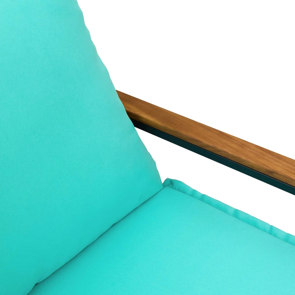 suoliukas su pagalve Juoda ir turkio 115 x 65 x 72 cm Ratanas