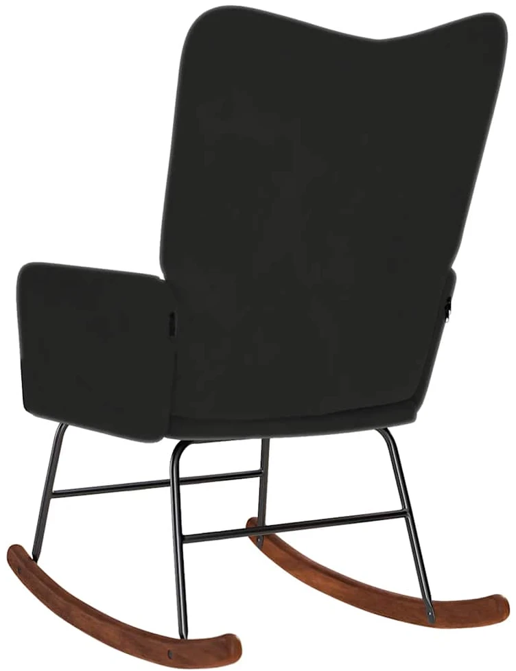 Supama kėdė, juodos spalvos, aksomas