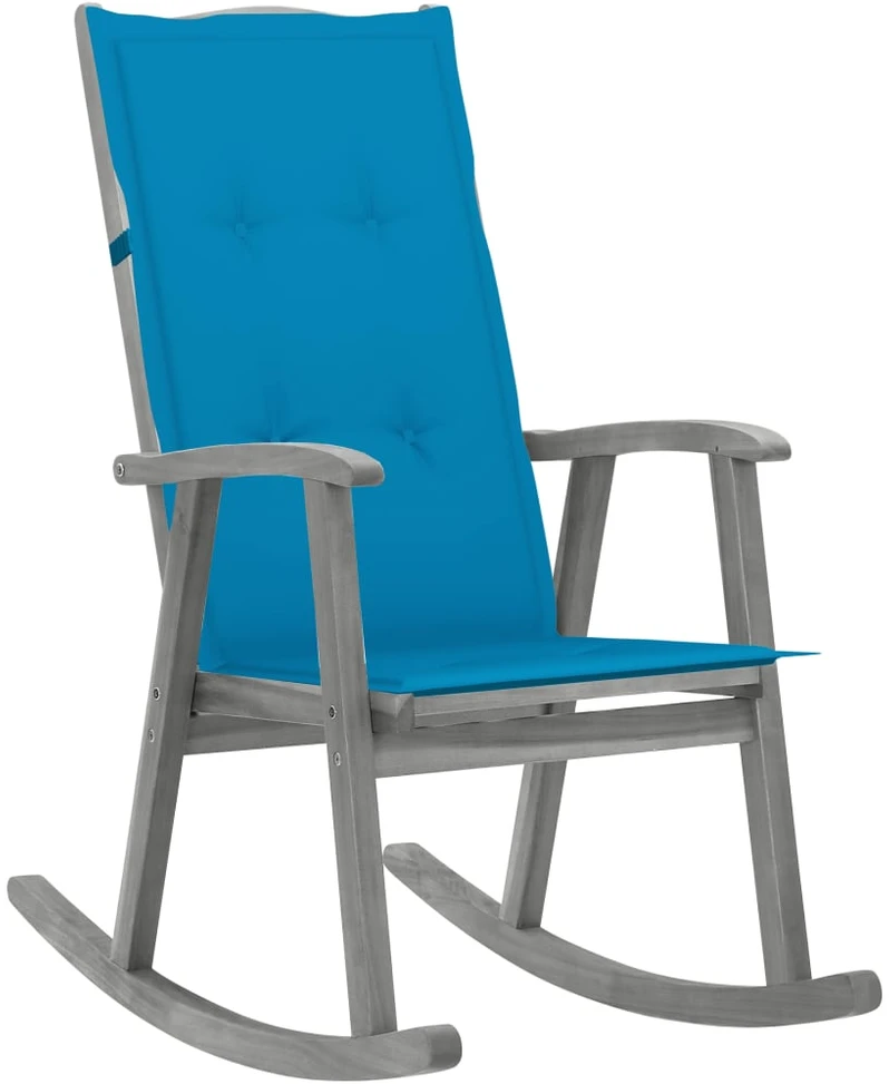 Supama kėdė su pagalvėlėmis, pilkos spalvos, akacijos masyvas