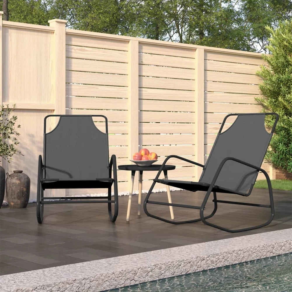 Sofa Supami saulės gultai, 2vnt., pilki, plienas ir tekstilenas