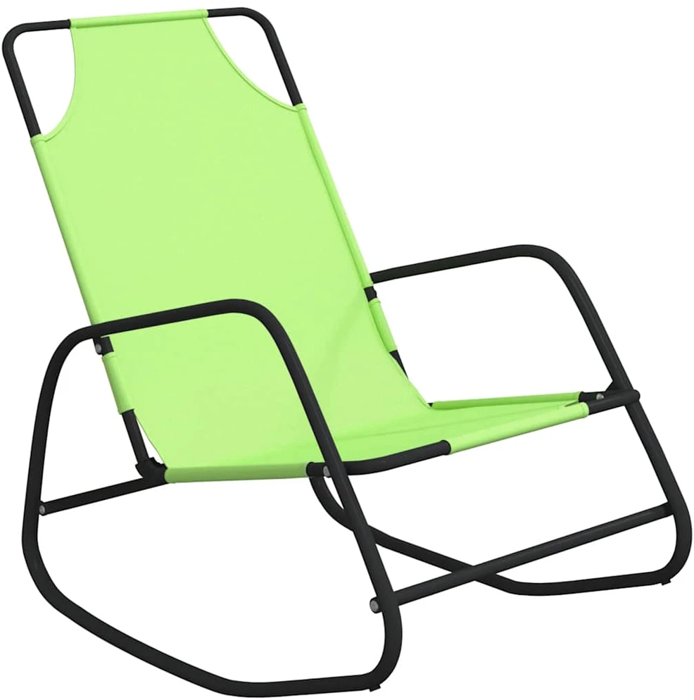 Sofa Supami saulės gultai, 2vnt., žali, plienas ir tekstilenas