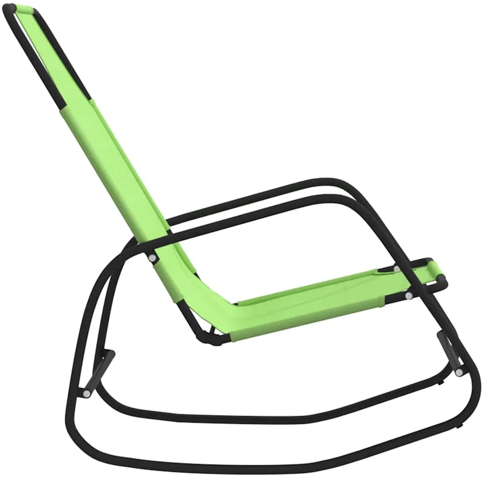 Sofa Supami saulės gultai, 2vnt., žali, plienas ir tekstilenas