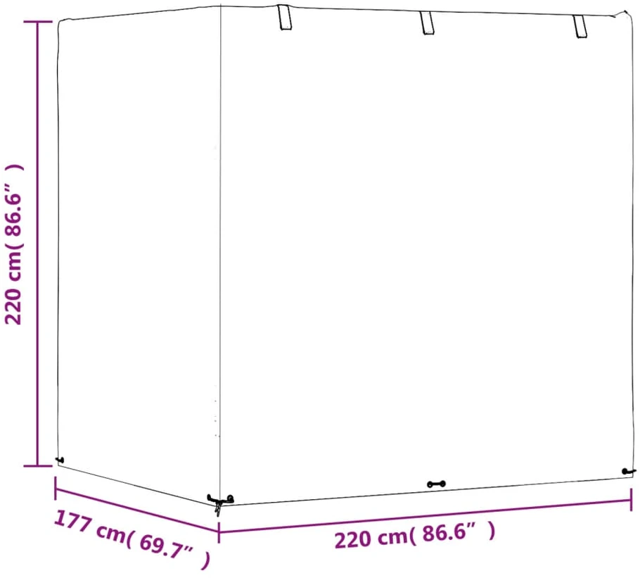 Supamo suoliuko uždangalas, 220x177x220cm, polietilenas