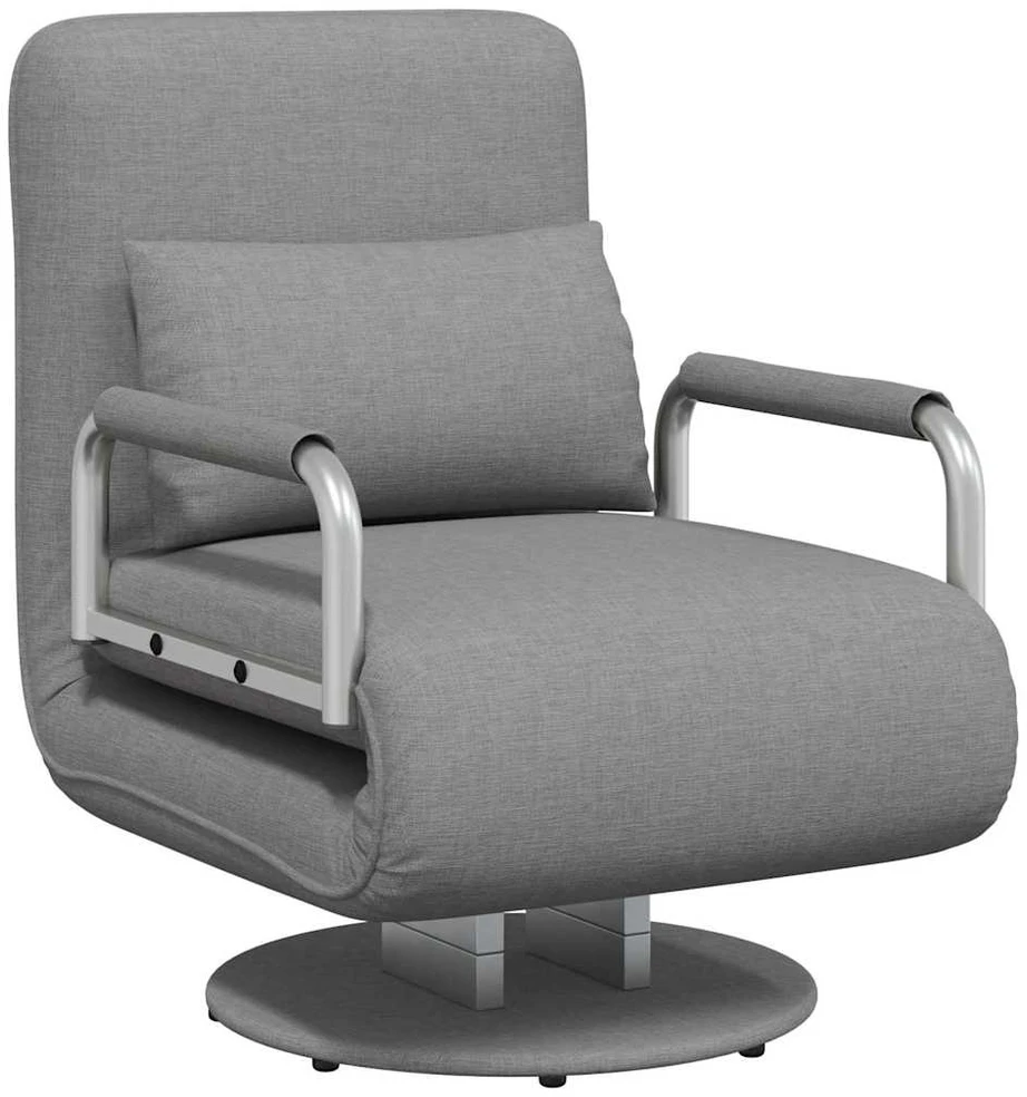 Supamoji kėdė ir sofa-lova, šviesiai pilka, audinys