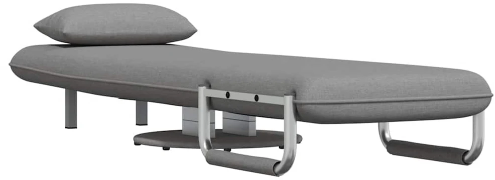 Supamoji kėdė ir sofa-lova, šviesiai pilka, audinys