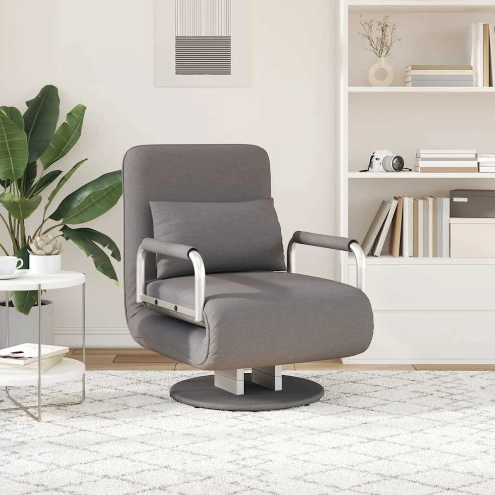 Supamoji kėdė ir sofa-lova, tamsiai pilka, audinys