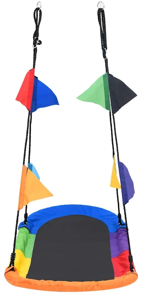 Sūpynės gandro lizdas su vėliavėlėmis, 165x70cm
