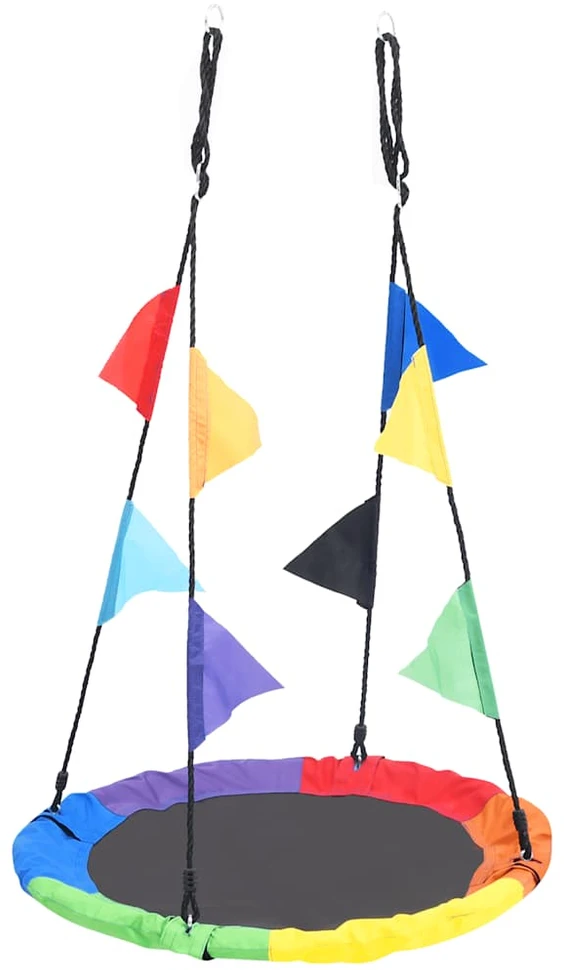 Sūpynės su vėliavėlėmis, vaivorykštės spalvų, 100cm