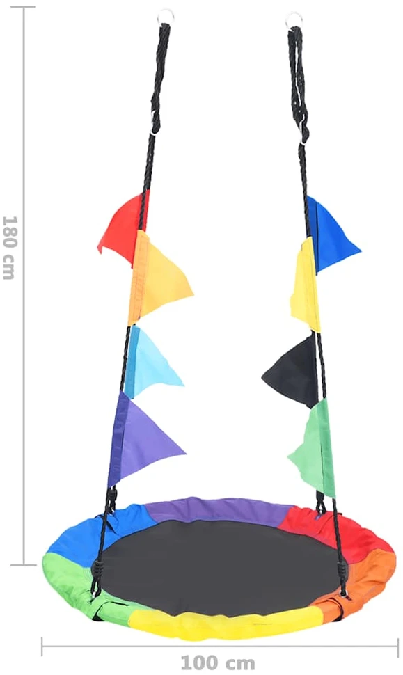 Sūpynės su vėliavėlėmis, vaivorykštės spalvų, 100cm
