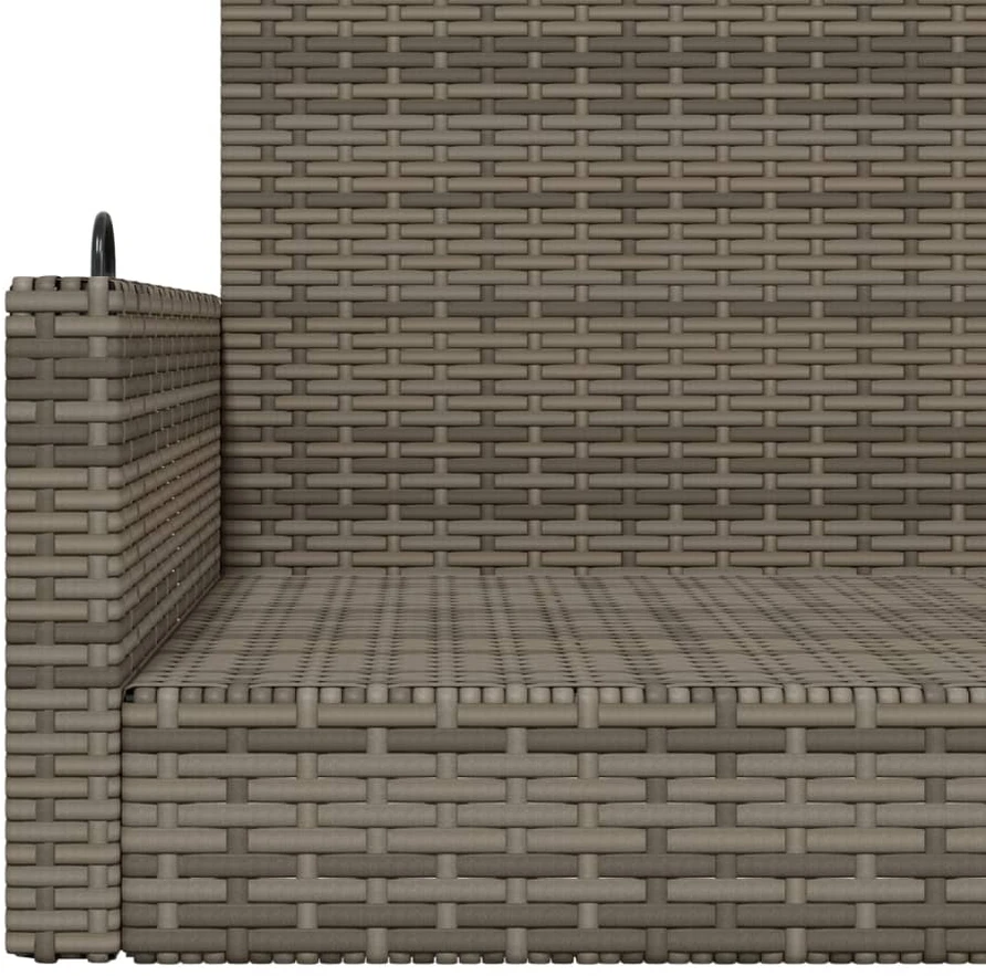 Sūpynės-suoliukas, pilkos spalvos, 119x56x48cm, poliratanas