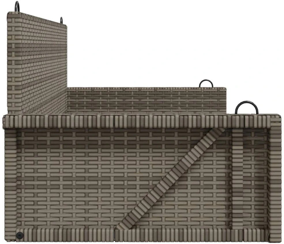Sūpynės-suoliukas, pilkos spalvos, 119x56x48cm, poliratanas