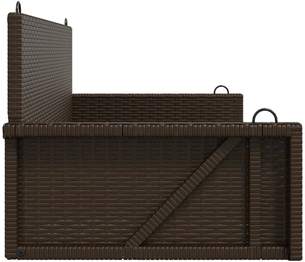 Sūpynės-suoliukas, rudos spalvos, 119x56x48cm, poliratanas