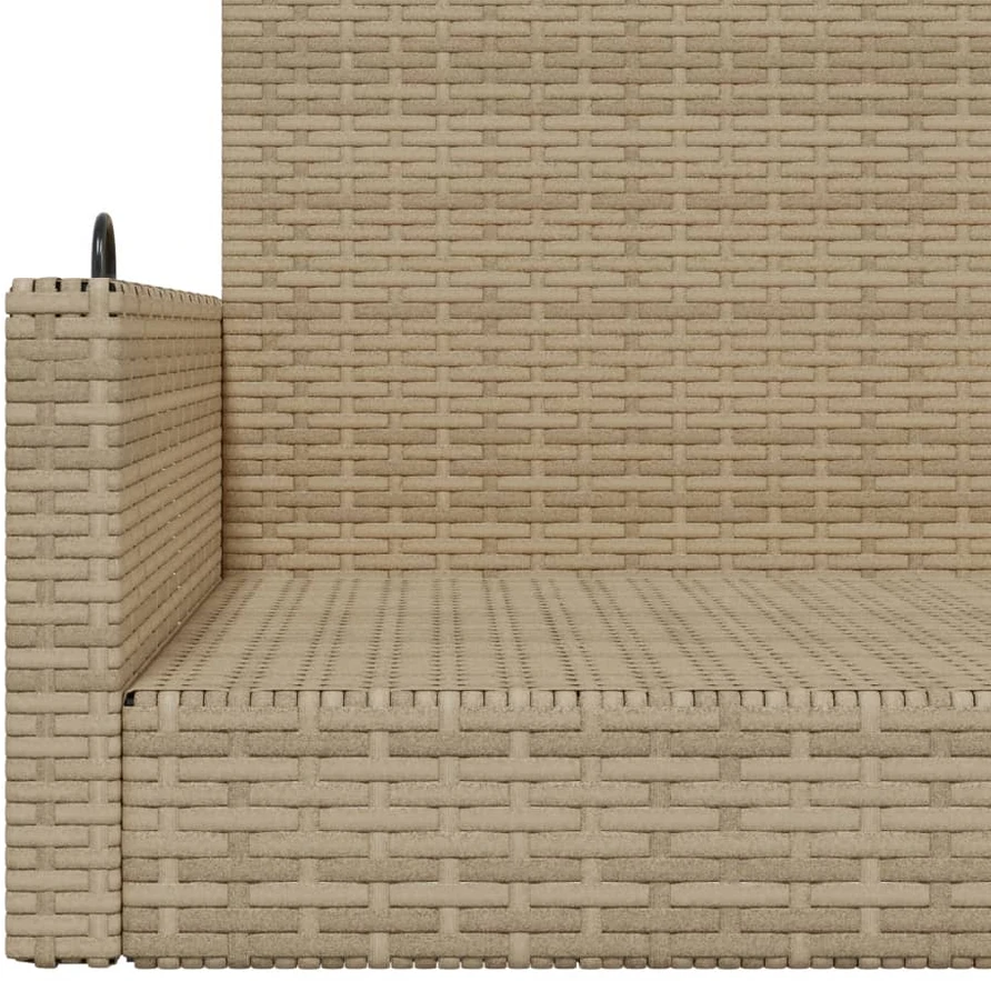 Sūpynės-suoliukas, smėlio spalvos, 119x56x48cm, poliratanas