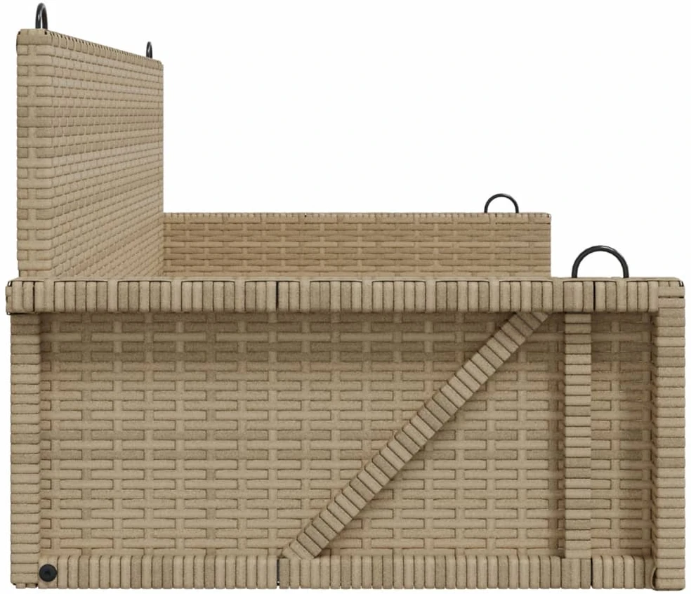 Sūpynės-suoliukas, smėlio spalvos, 119x56x48cm, poliratanas