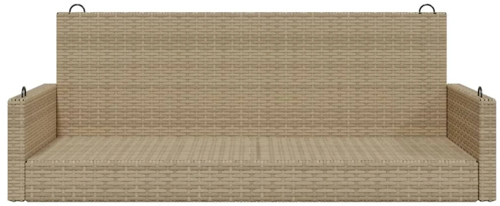 Sūpynės-suoliukas, smėlio spalvos, 119x56x48cm, poliratanas