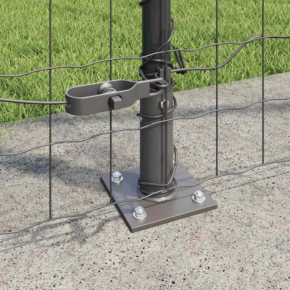 Eurų tvora su betono baze 10 x 1,4 m PVC dengtas plienas Pilka