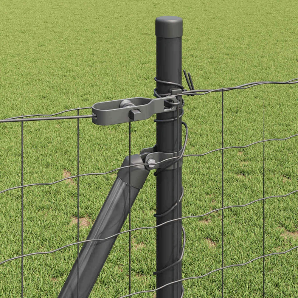 Eurų tvora su betono baze 10 x 0,8 m PVC dengtas plienas Pilka