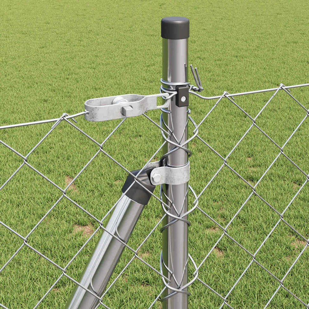 Grandininė tvora su betono baze 10 x 0,8 m Sidabrinė Tinklelis