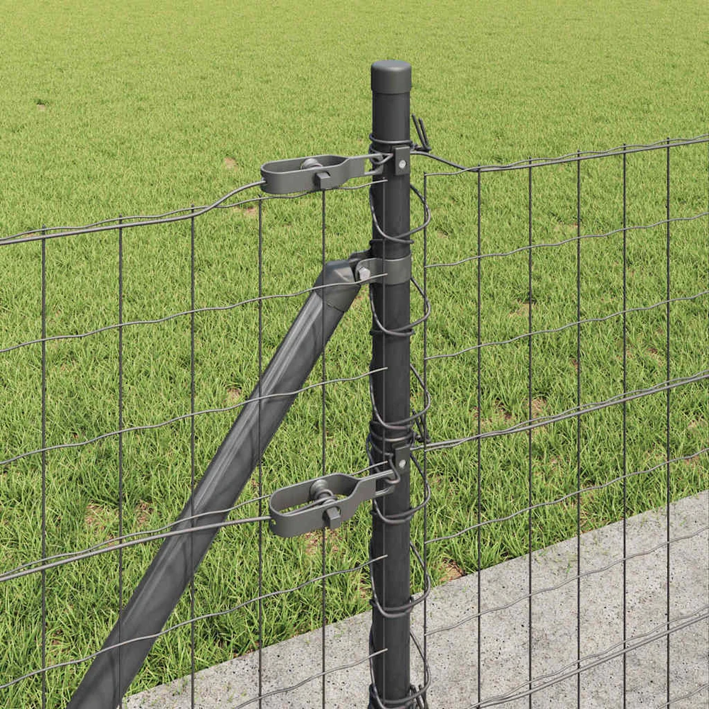 Eurų tvora su betono baze 25 x 0,6 m PVC dengtas plienas Pilka