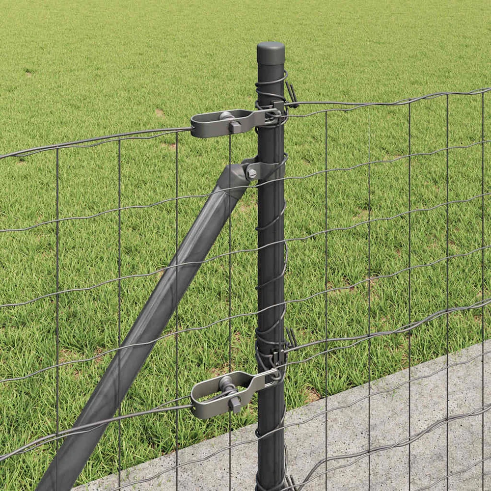 Eurų tvora su betono baze 50 x 0,6 m PVC dengtas plienas Pilka