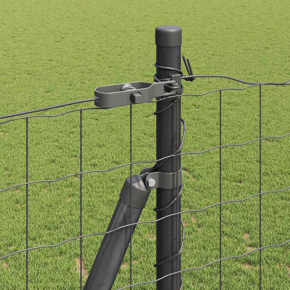 Eurų tvora su betono baze 10 x 1,6 m PVC dengtas plienas Pilka