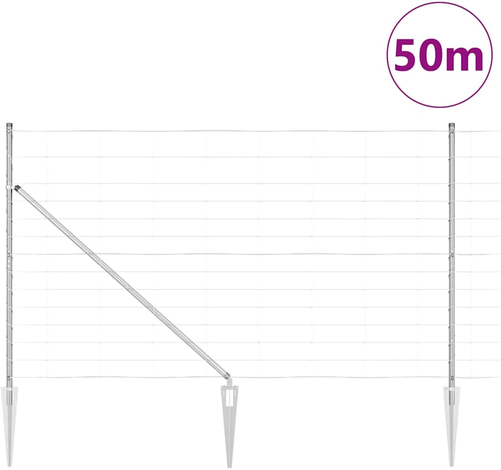 Suvirintas vielinis tvoras su smailiais galais 50 x 1,4 m