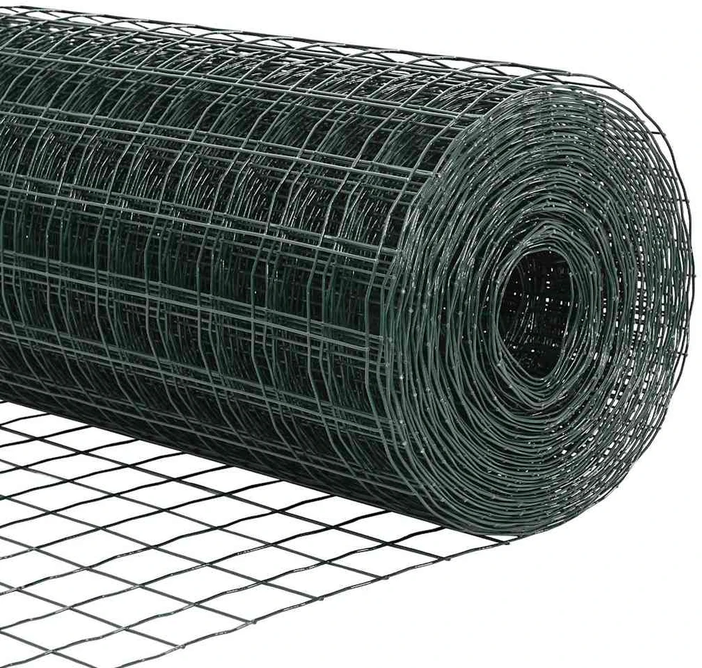 Euro tvora su smeigėmis 25 x 1 m PVC dengtas plienas Žalia