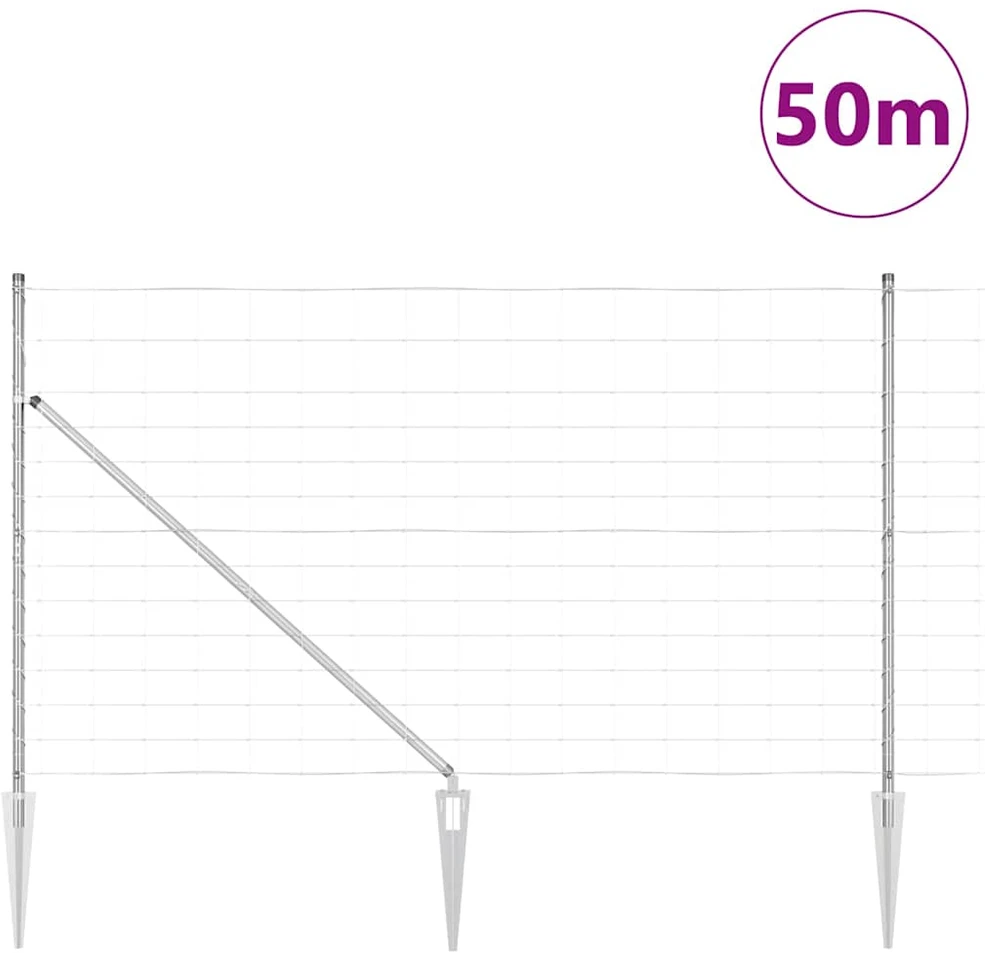 Suvirintas vielinis tvoras su smailiais galais 50 x 1,2 m
